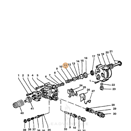 ECHO part 7356210151 — IPL diagram snippet (6x zoom, amber highlight)
