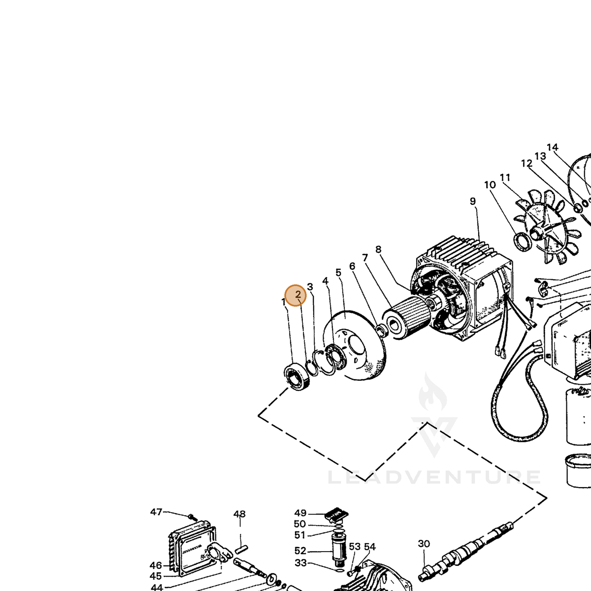 ECHO part 7390066700 — IPL diagram snippet (6x zoom, amber highlight)