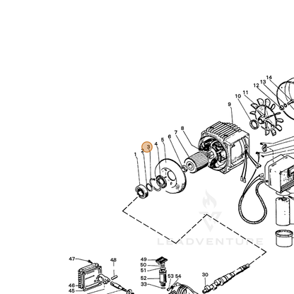 ECHO part 7390085000 — IPL diagram snippet (6x zoom, amber highlight)