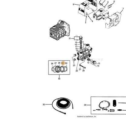 ECHO part 7390261800 — IPL diagram snippet (6x zoom, amber highlight)