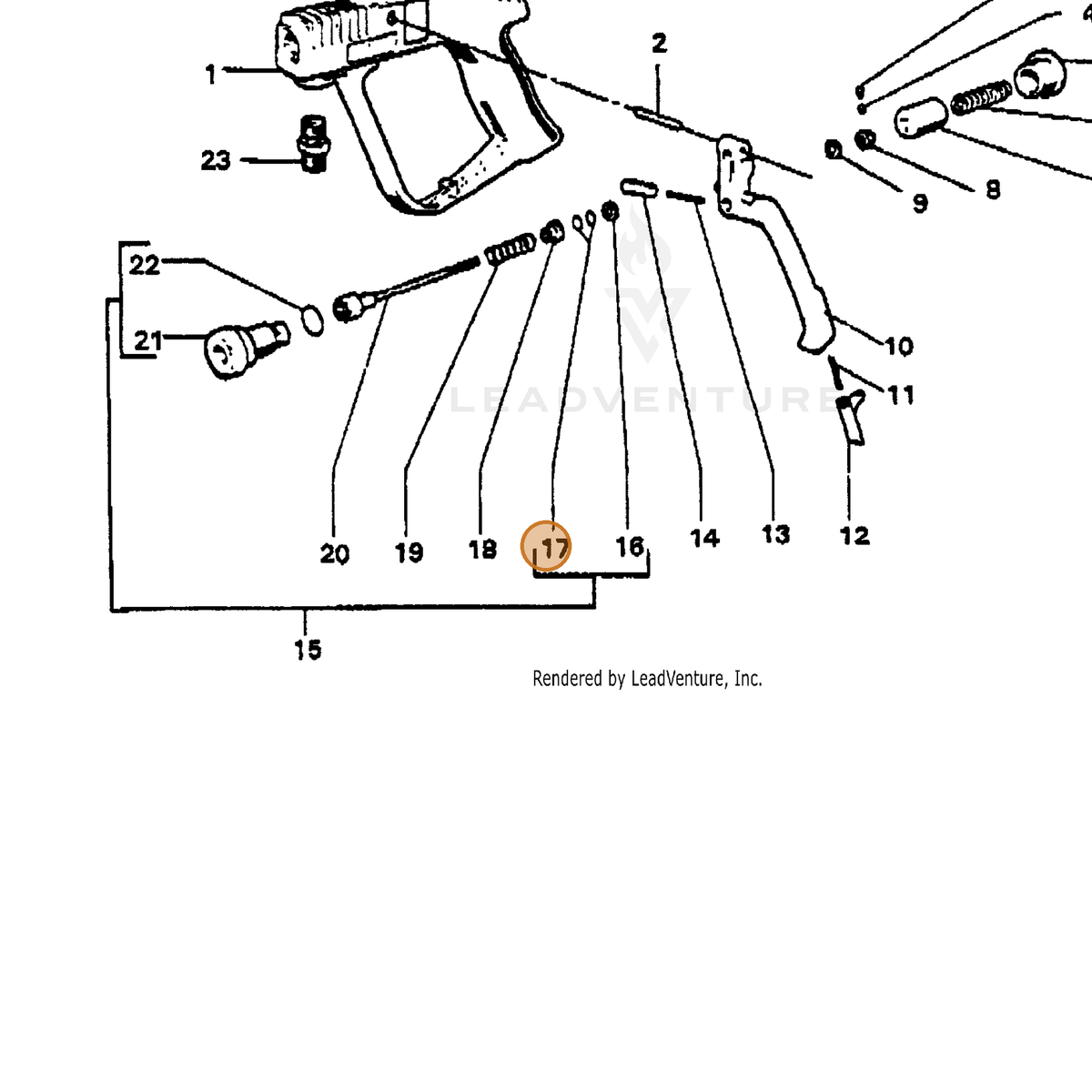 ECHO part 7390356800 — IPL diagram snippet (6x zoom, amber highlight)