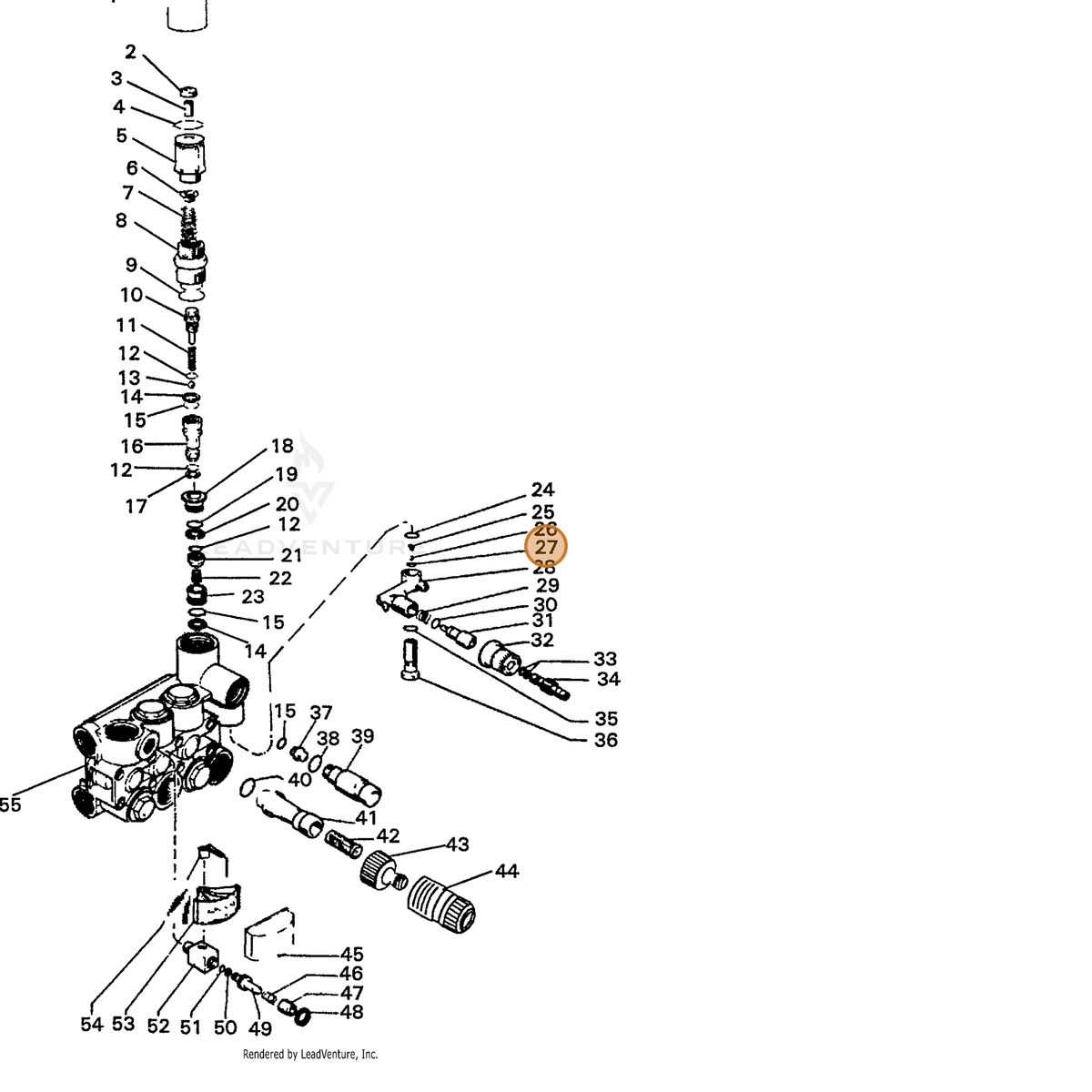 ECHO part 7390357200 — IPL diagram snippet (6x zoom, amber highlight)