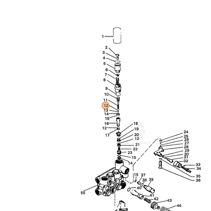 ECHO part 7390357500 — IPL diagram snippet (6x zoom, amber highlight)