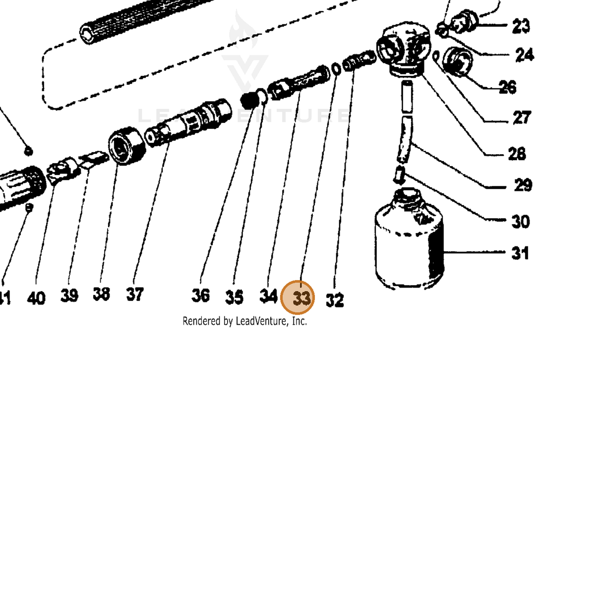 ECHO part 7390358000 — IPL diagram snippet (6x zoom, amber highlight)