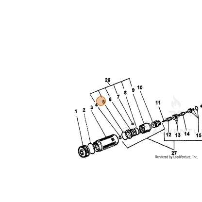 ECHO part 7390360600 — IPL diagram snippet (6x zoom, amber highlight)
