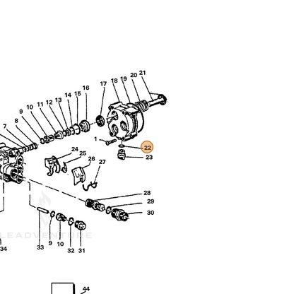 ECHO part 7390383000 — IPL diagram snippet (6x zoom, amber highlight)