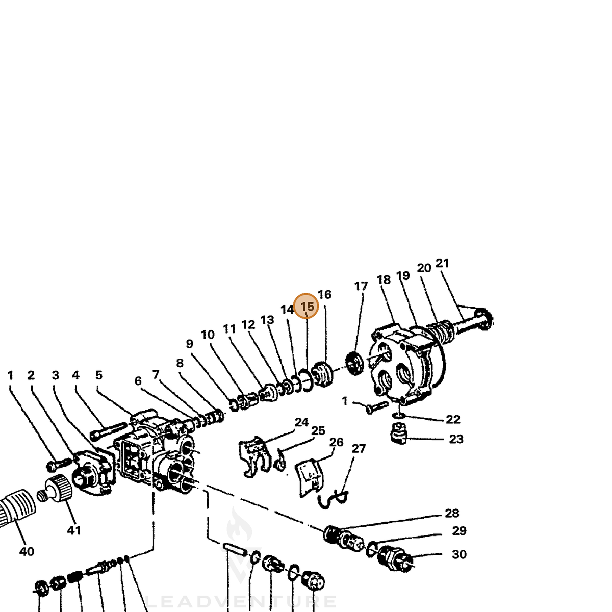 ECHO part 7390385700 — IPL diagram snippet (6x zoom, amber highlight)