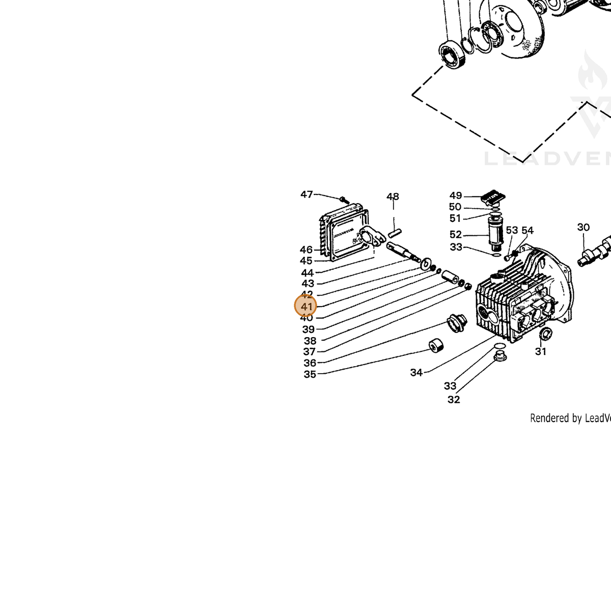 ECHO part 7390502200 — IPL diagram snippet (6x zoom, amber highlight)