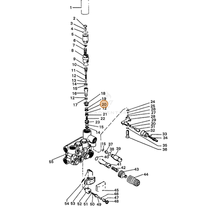 ECHO part 7390507500 — IPL diagram snippet (6x zoom, amber highlight)