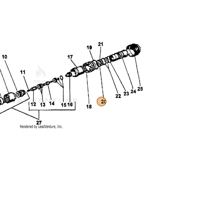 ECHO part 7390513600 — IPL diagram snippet (6x zoom, amber highlight)