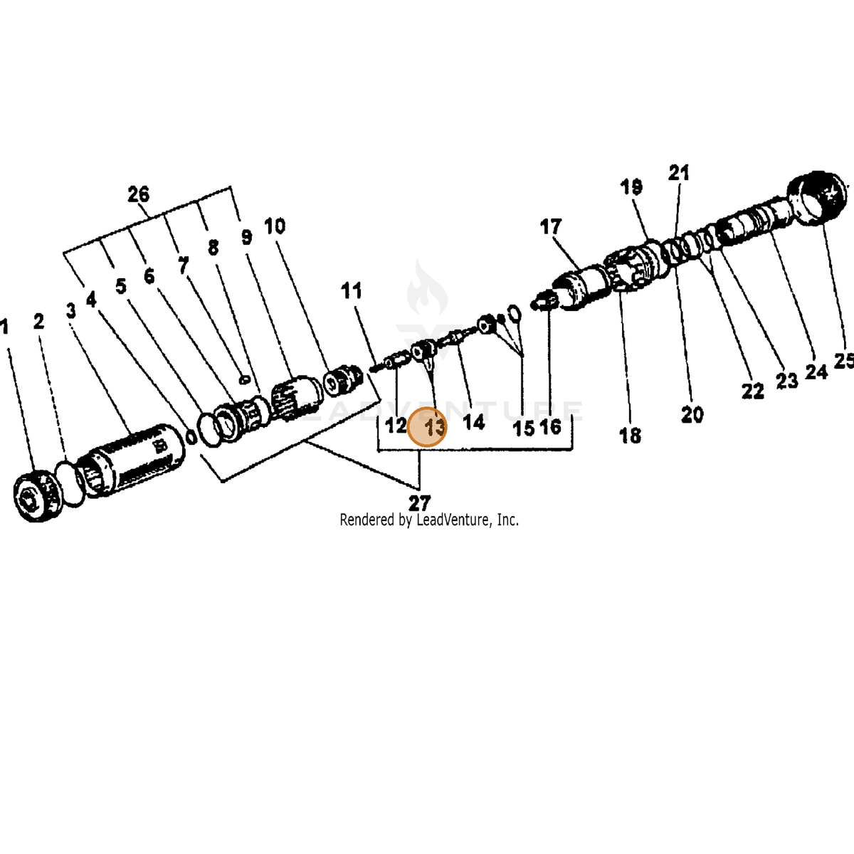 ECHO part 7391772200 — IPL diagram snippet (6x zoom, amber highlight)