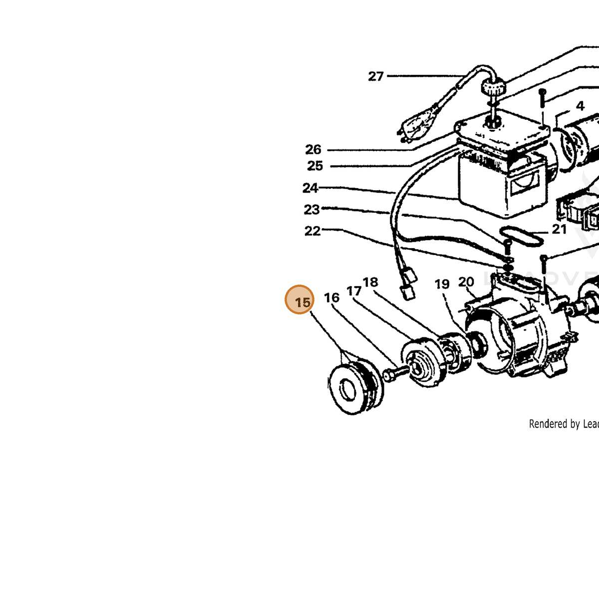 ECHO part 7391834700 — IPL diagram snippet (6x zoom, amber highlight)