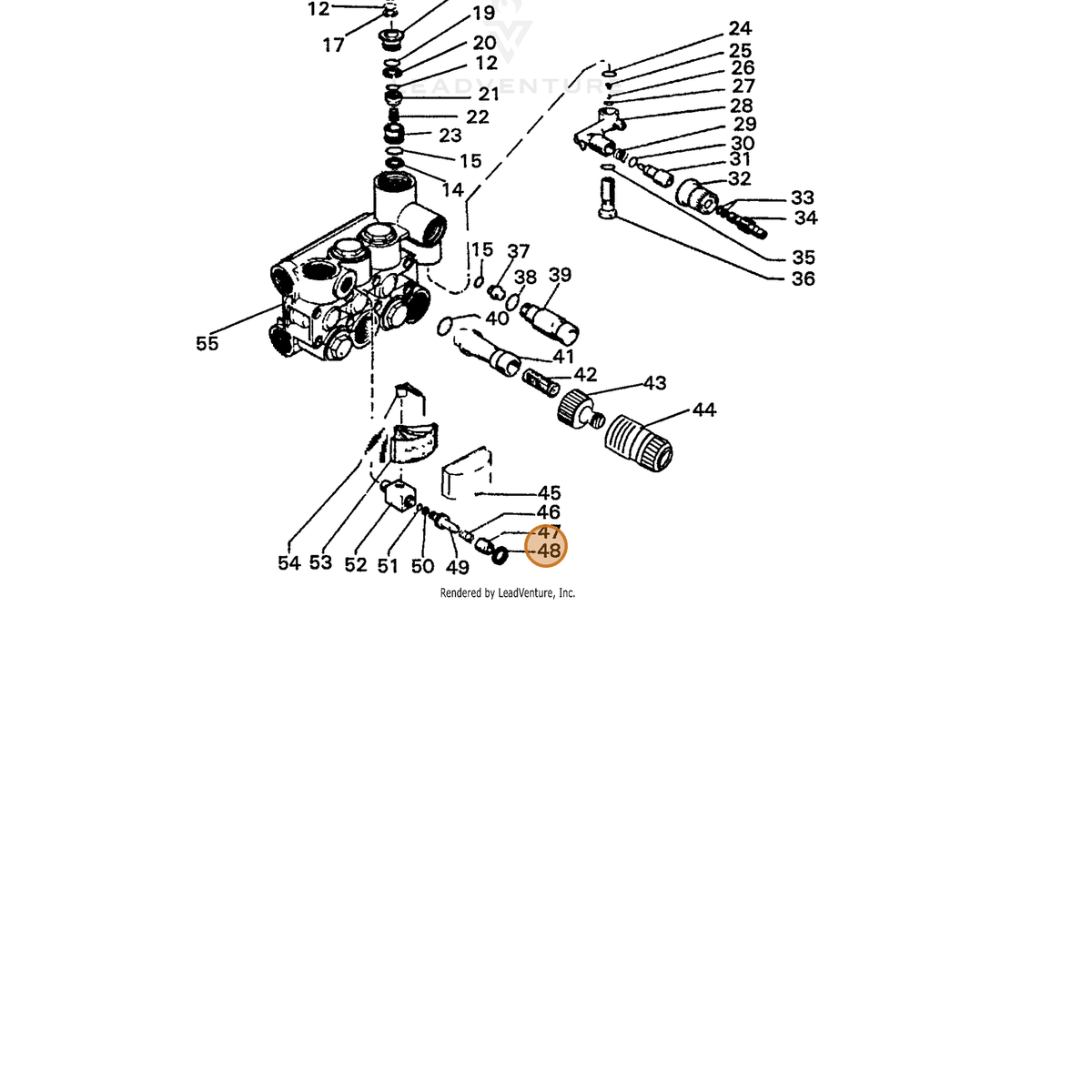 ECHO part 7392249200 — IPL diagram snippet (6x zoom, amber highlight)