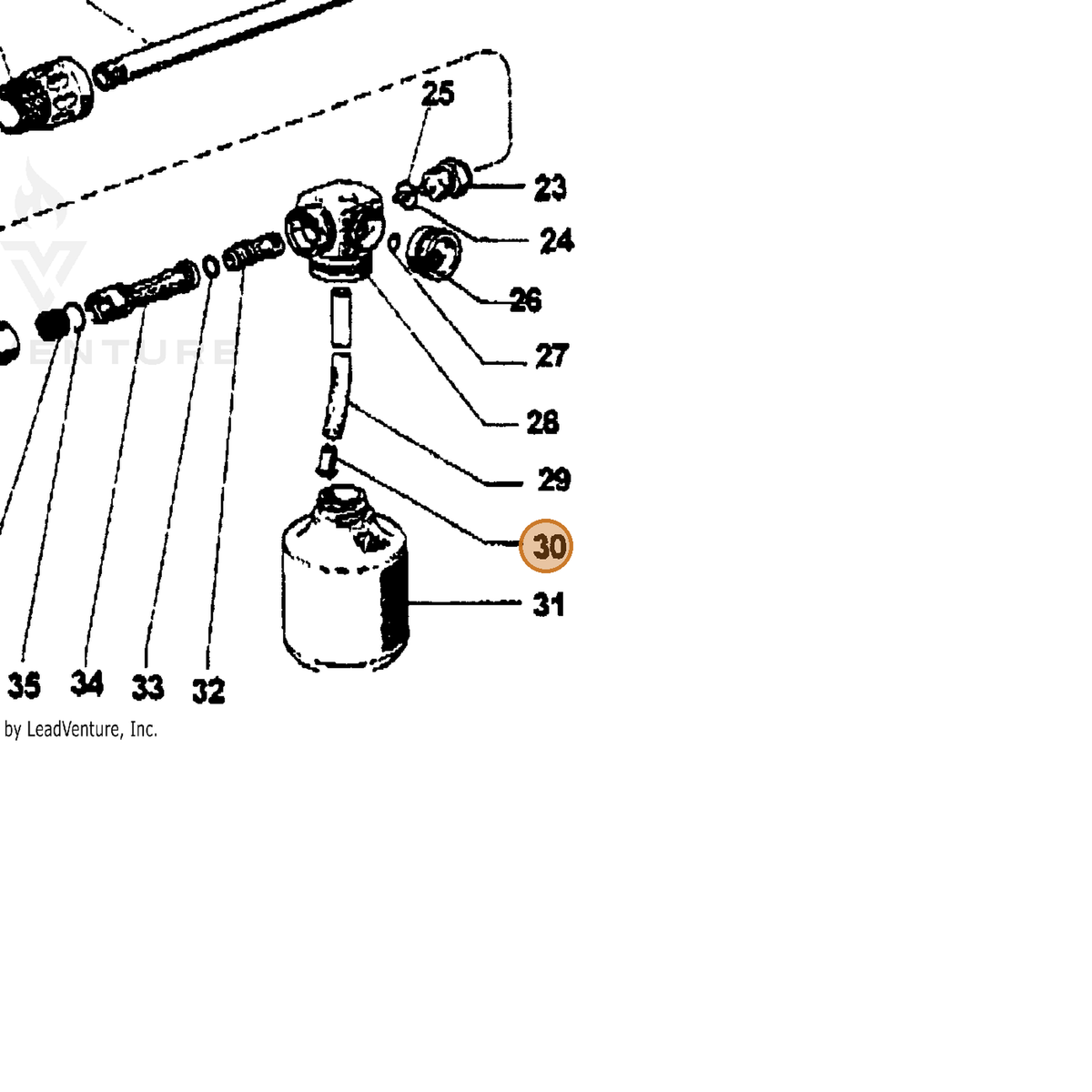 ECHO part 7392891400 — IPL diagram snippet (6x zoom, amber highlight)