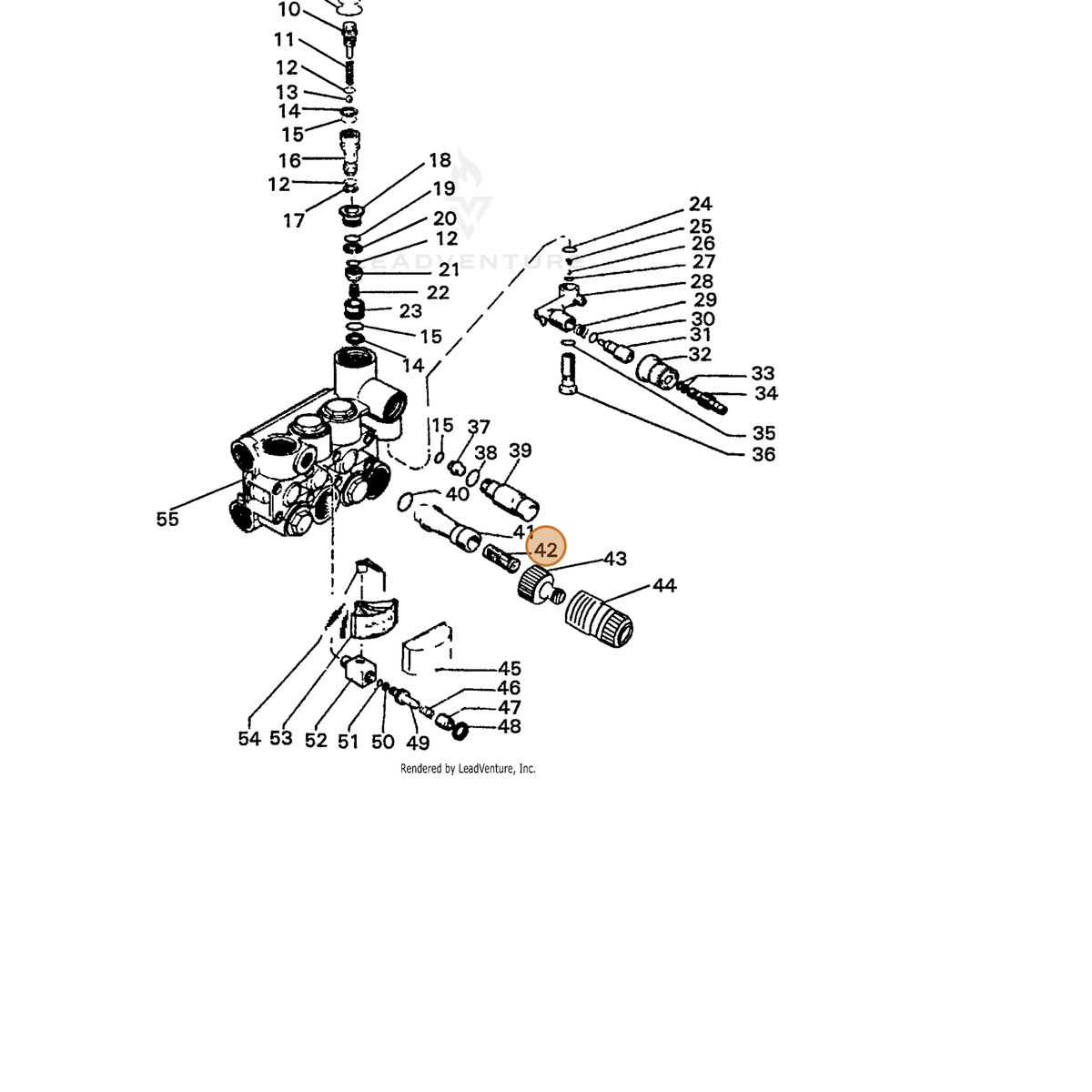 ECHO part 7392892500 — IPL diagram snippet (6x zoom, amber highlight)