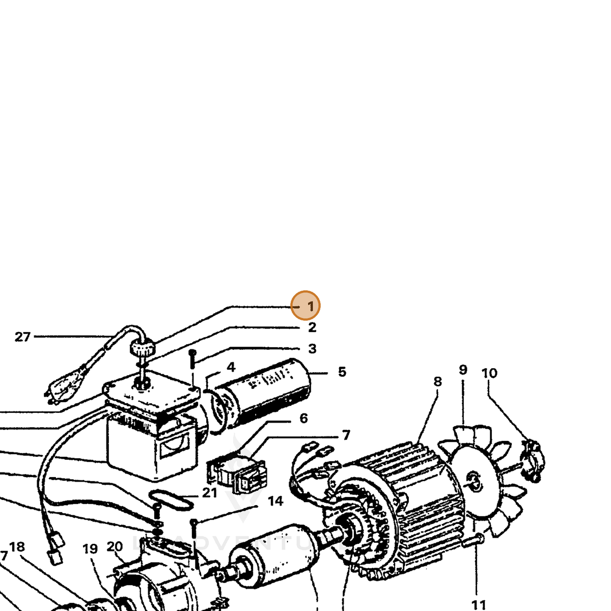 ECHO part 7392976800 — IPL diagram snippet (6x zoom, amber highlight)
