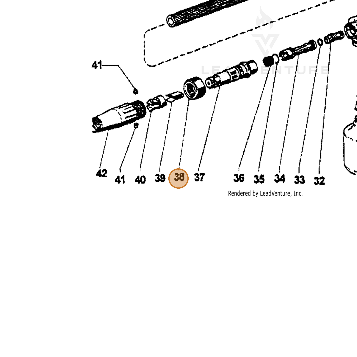 ECHO part 7392983600 — IPL diagram snippet (6x zoom, amber highlight)