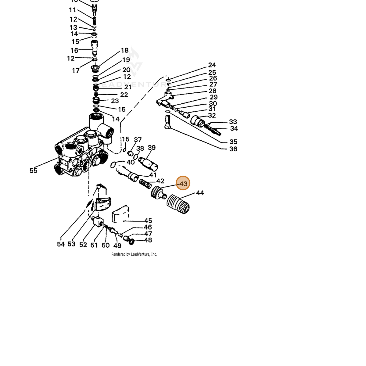 ECHO part 7393668500 — IPL diagram snippet (6x zoom, amber highlight)