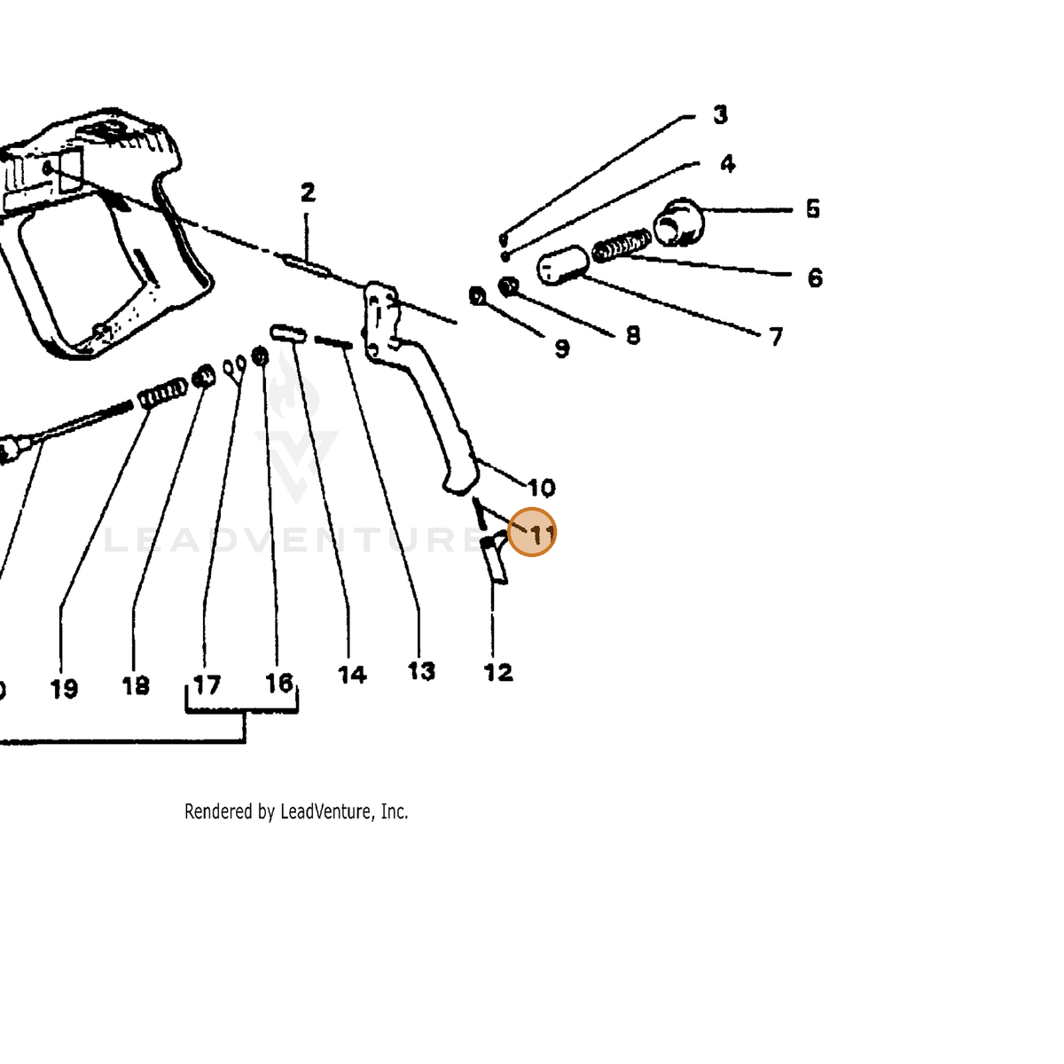 ECHO part 7394730300 — IPL diagram snippet (6x zoom, amber highlight)