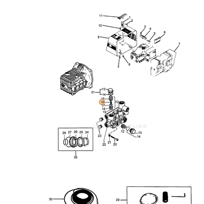ECHO part 7394737600 — IPL diagram snippet (6x zoom, amber highlight)