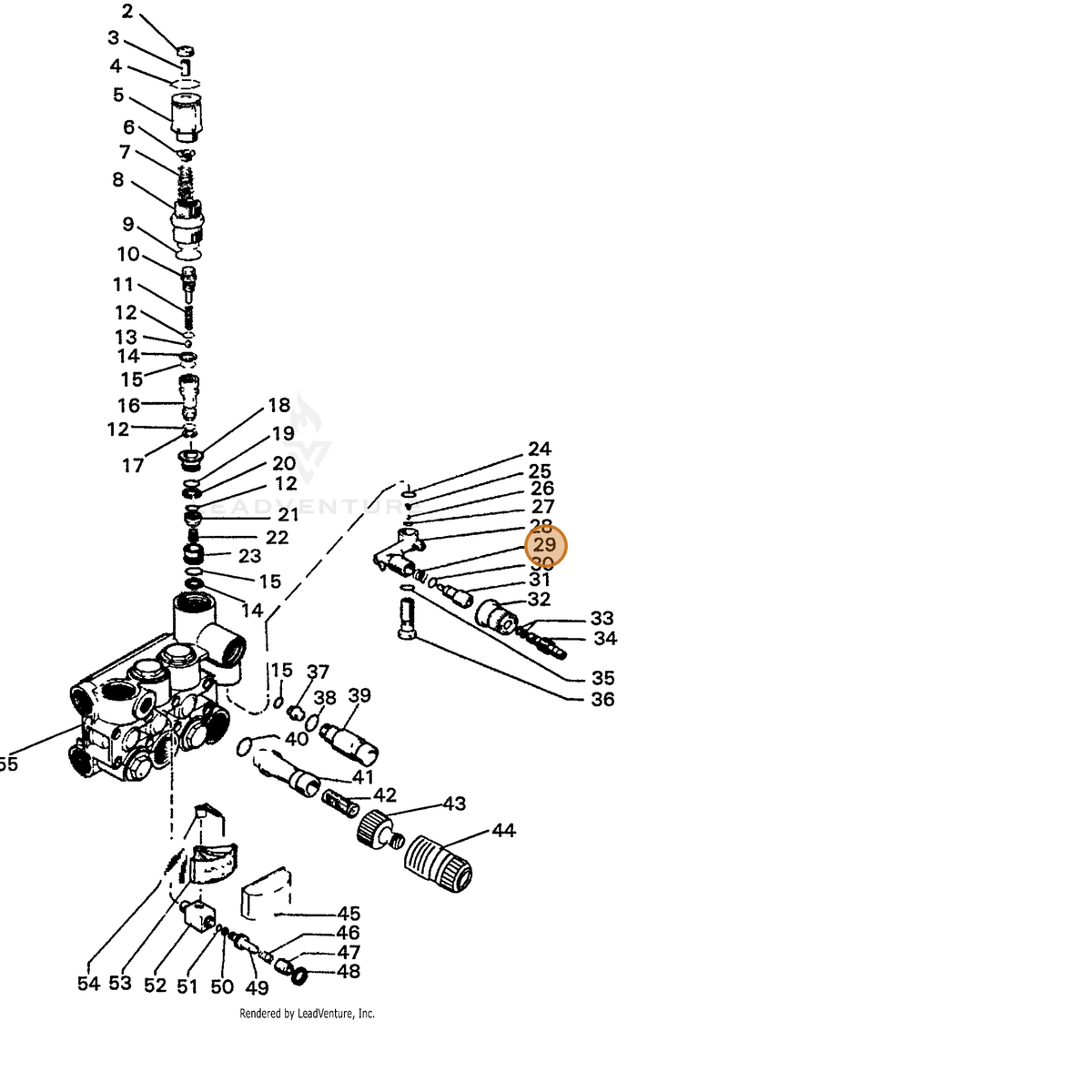 ECHO part 7394738300 — IPL diagram snippet (6x zoom, amber highlight)