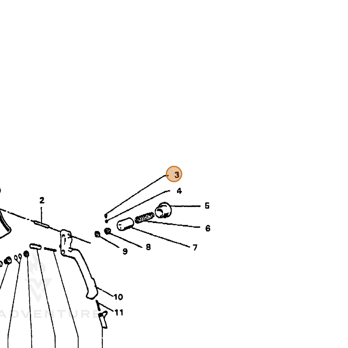 ECHO part 7394821800 — IPL diagram snippet (6x zoom, amber highlight)