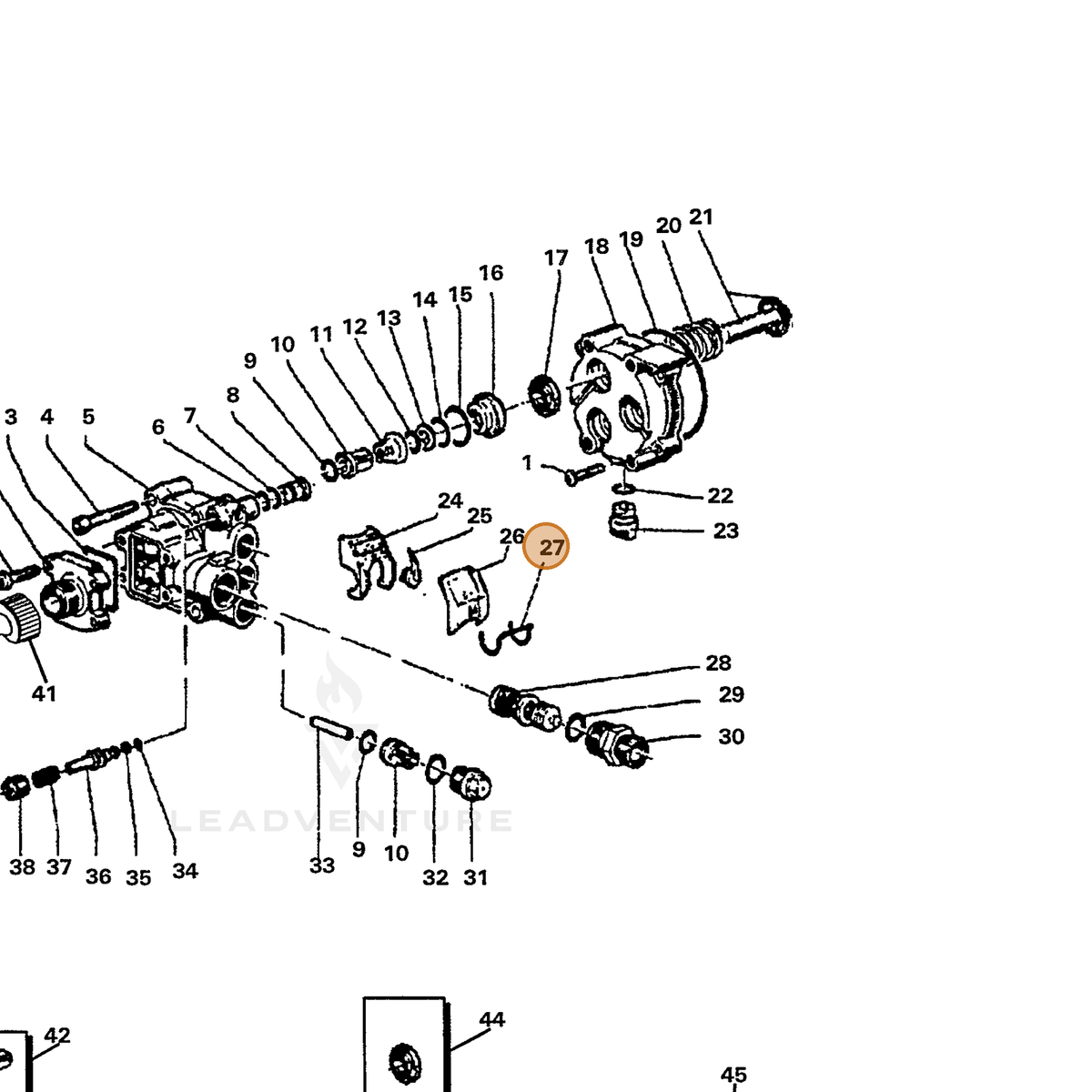 ECHO part 7394871800 — IPL diagram snippet (6x zoom, amber highlight)