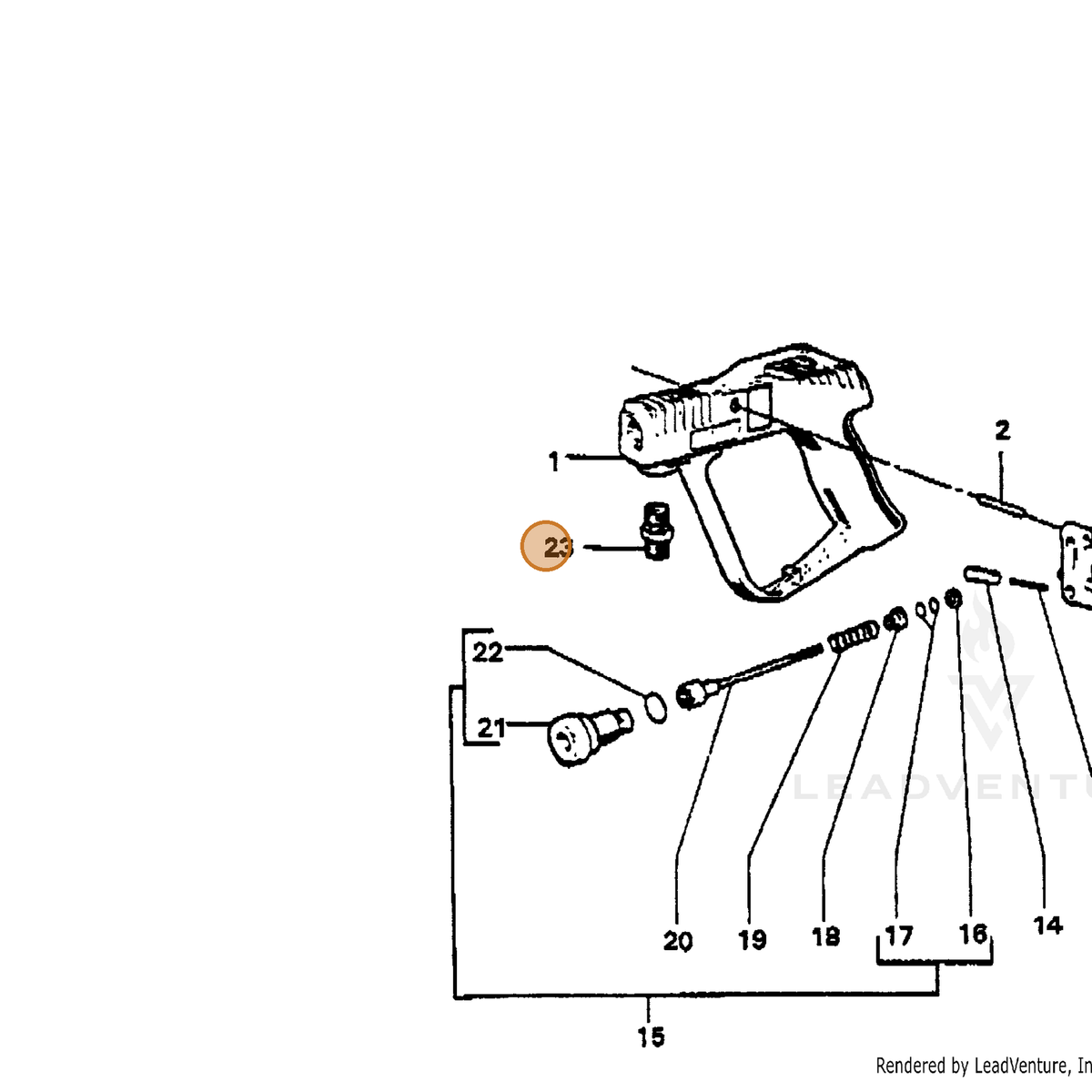 ECHO part 7395284000 — IPL diagram snippet (6x zoom, amber highlight)