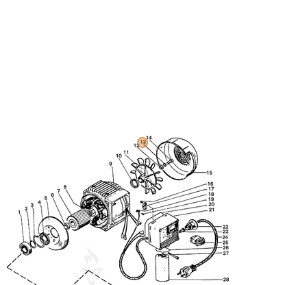 ECHO part 7396701400 — IPL diagram snippet (6x zoom, amber highlight)