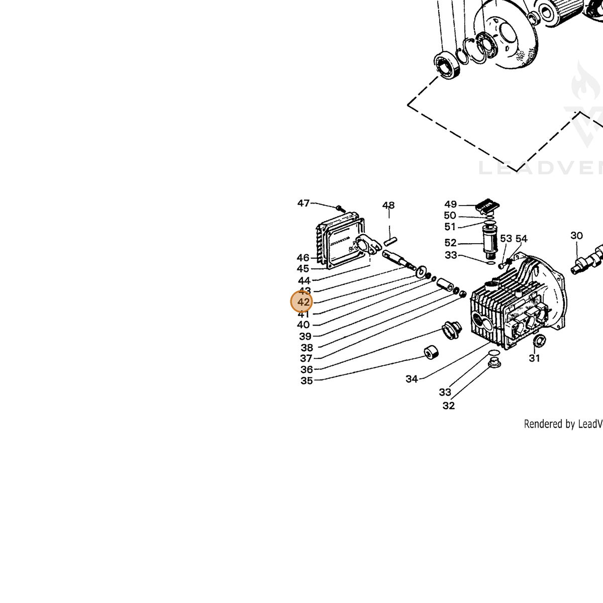 ECHO part 7396707000 — IPL diagram snippet (6x zoom, amber highlight)