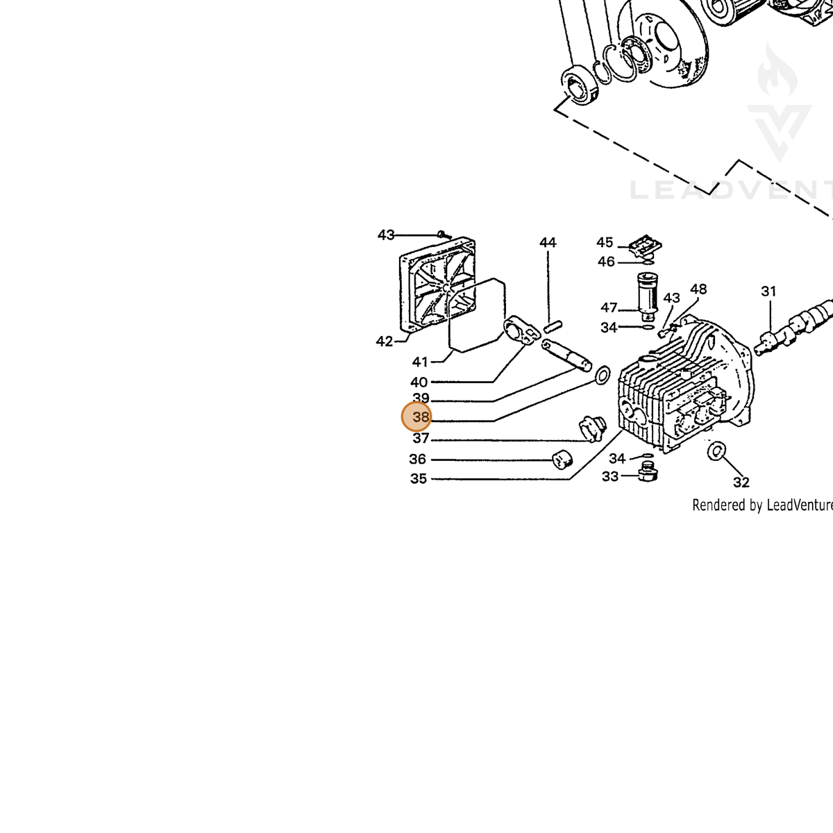 ECHO part 7396732000 — IPL diagram snippet (6x zoom, amber highlight)