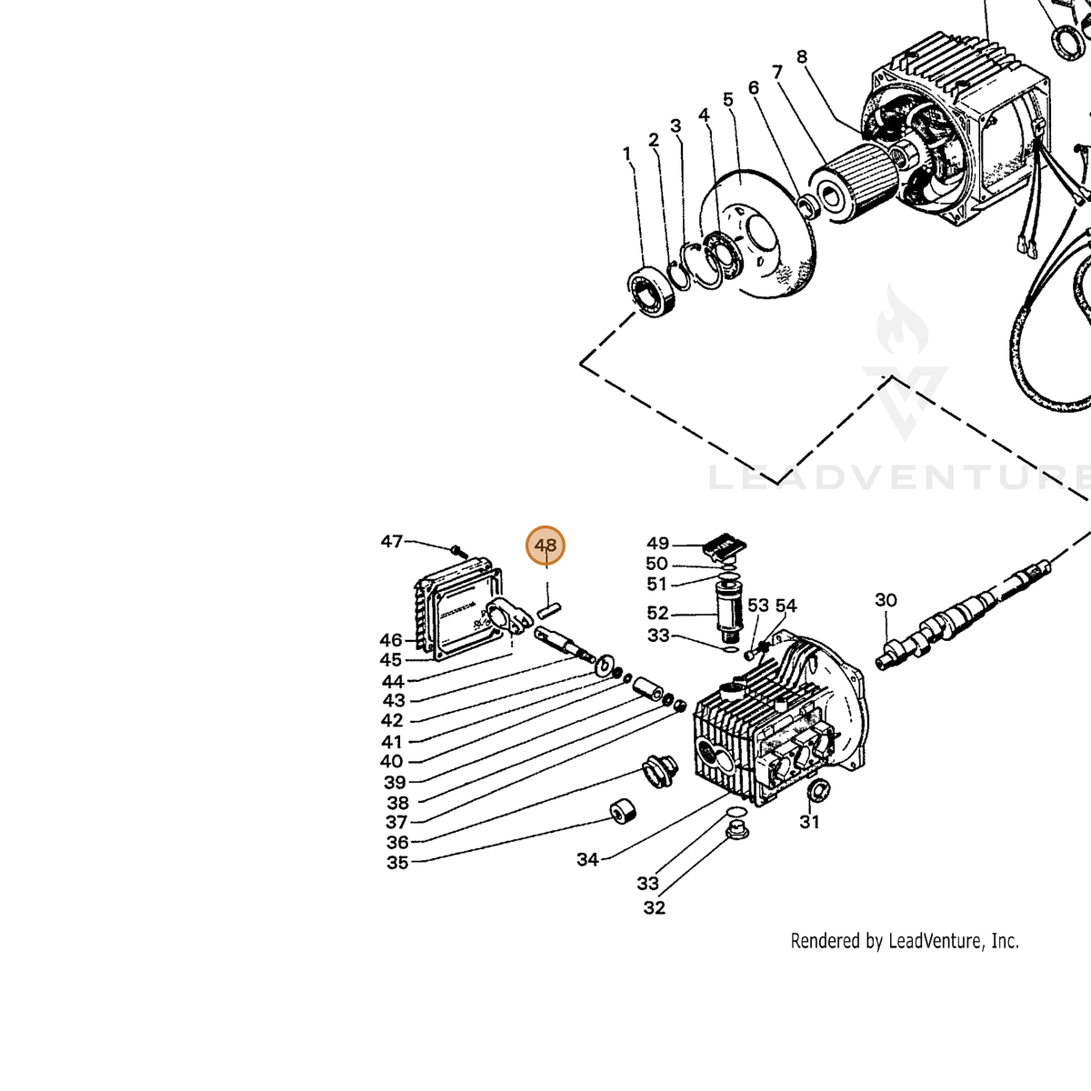 ECHO part 7397731000 — IPL diagram snippet (6x zoom, amber highlight)