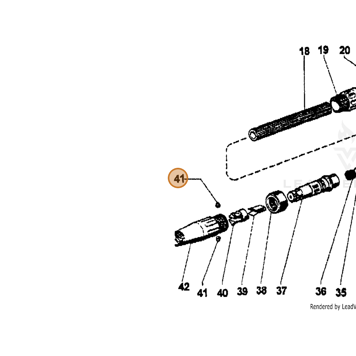ECHO part 7398191600 — IPL diagram snippet (6x zoom, amber highlight)