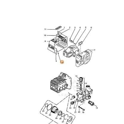 ECHO part 7398192400 — IPL diagram snippet (6x zoom, amber highlight)