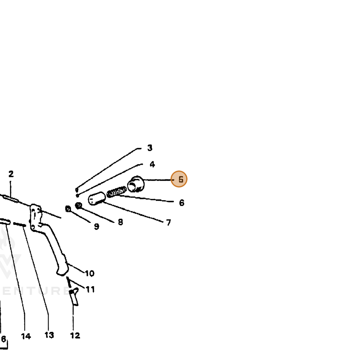 ECHO part 7398219000 — IPL diagram snippet (6x zoom, amber highlight)