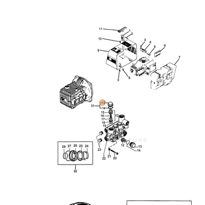 ECHO part 7398221800 — IPL diagram snippet (6x zoom, amber highlight)