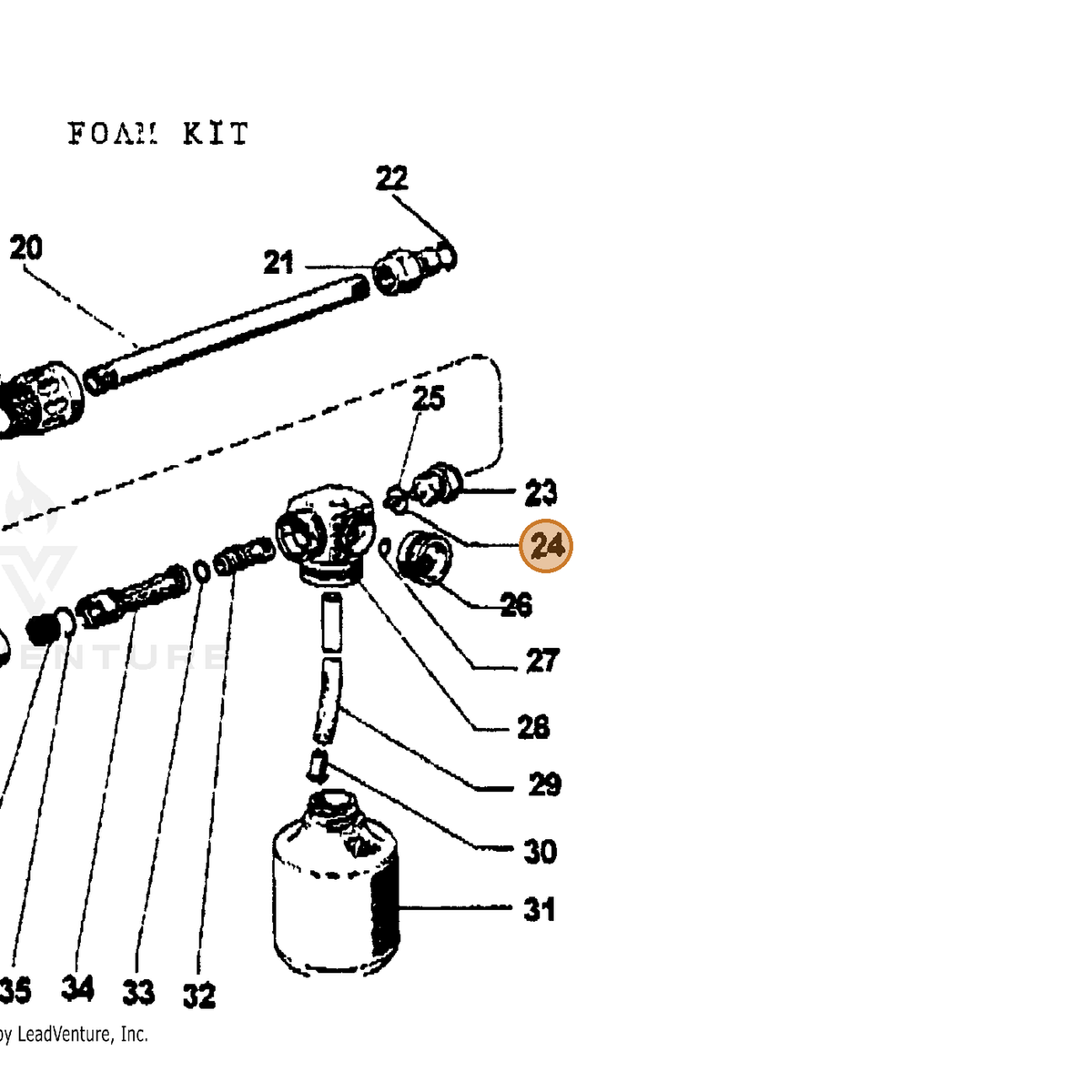ECHO part 7398667400 — IPL diagram snippet (6x zoom, amber highlight)