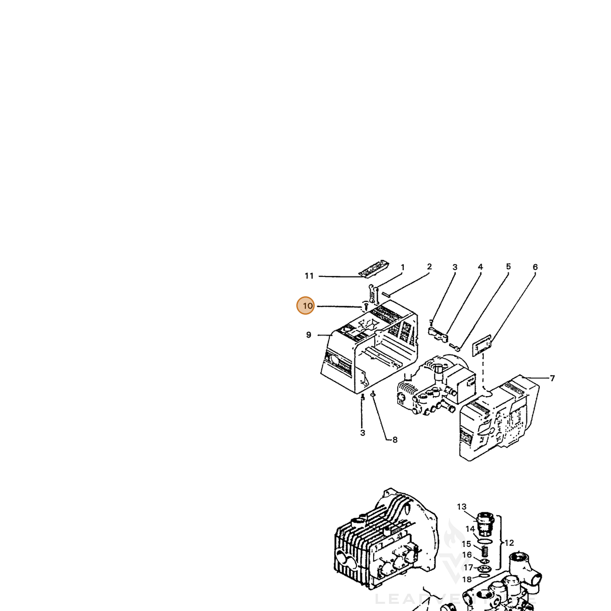 ECHO part 7399147400 — IPL diagram snippet (6x zoom, amber highlight)