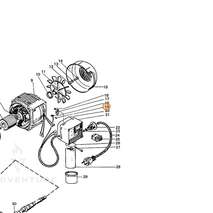 ECHO part 7399151500 — IPL diagram snippet (6x zoom, amber highlight)