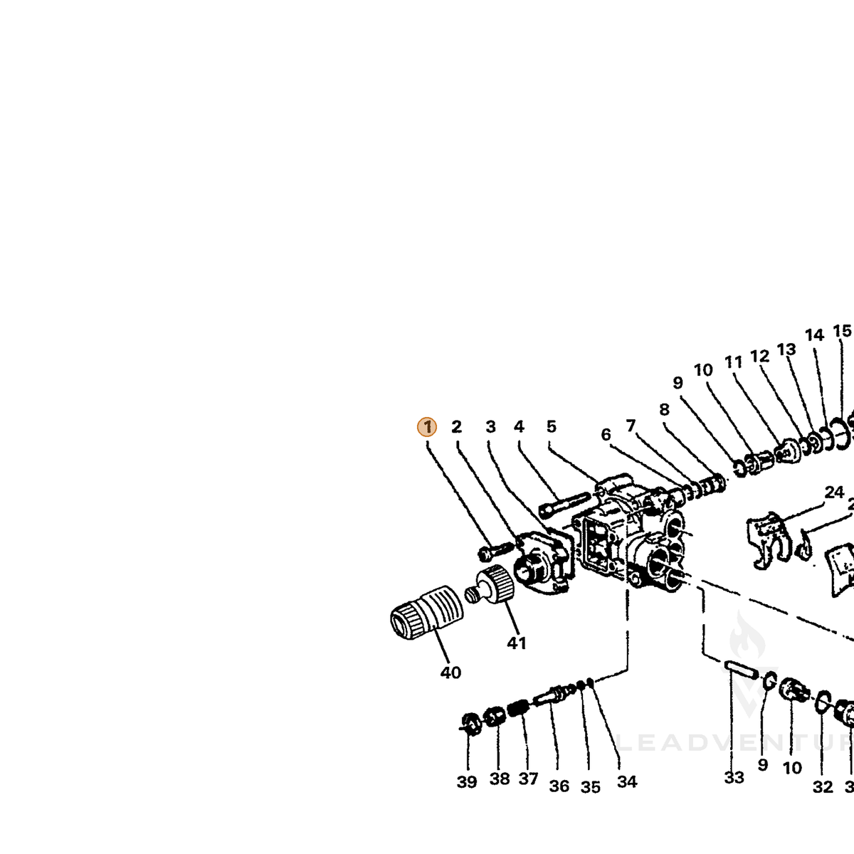 ECHO part 7399191400 — IPL diagram snippet (6x zoom, amber highlight)