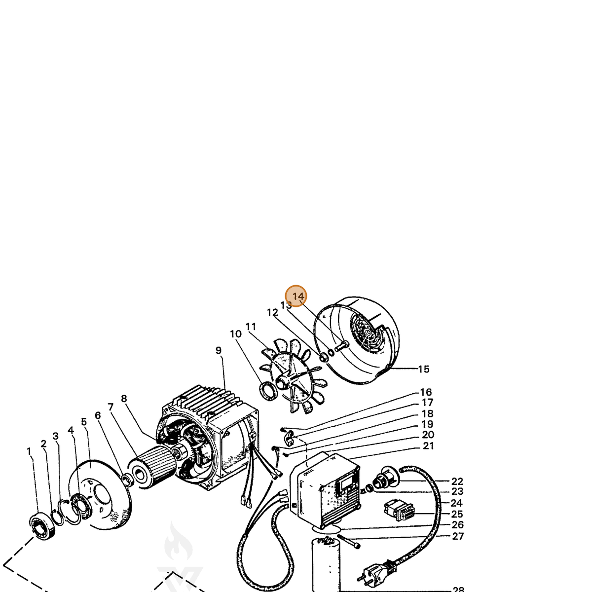 ECHO part 7399305900 — IPL diagram snippet (6x zoom, amber highlight)