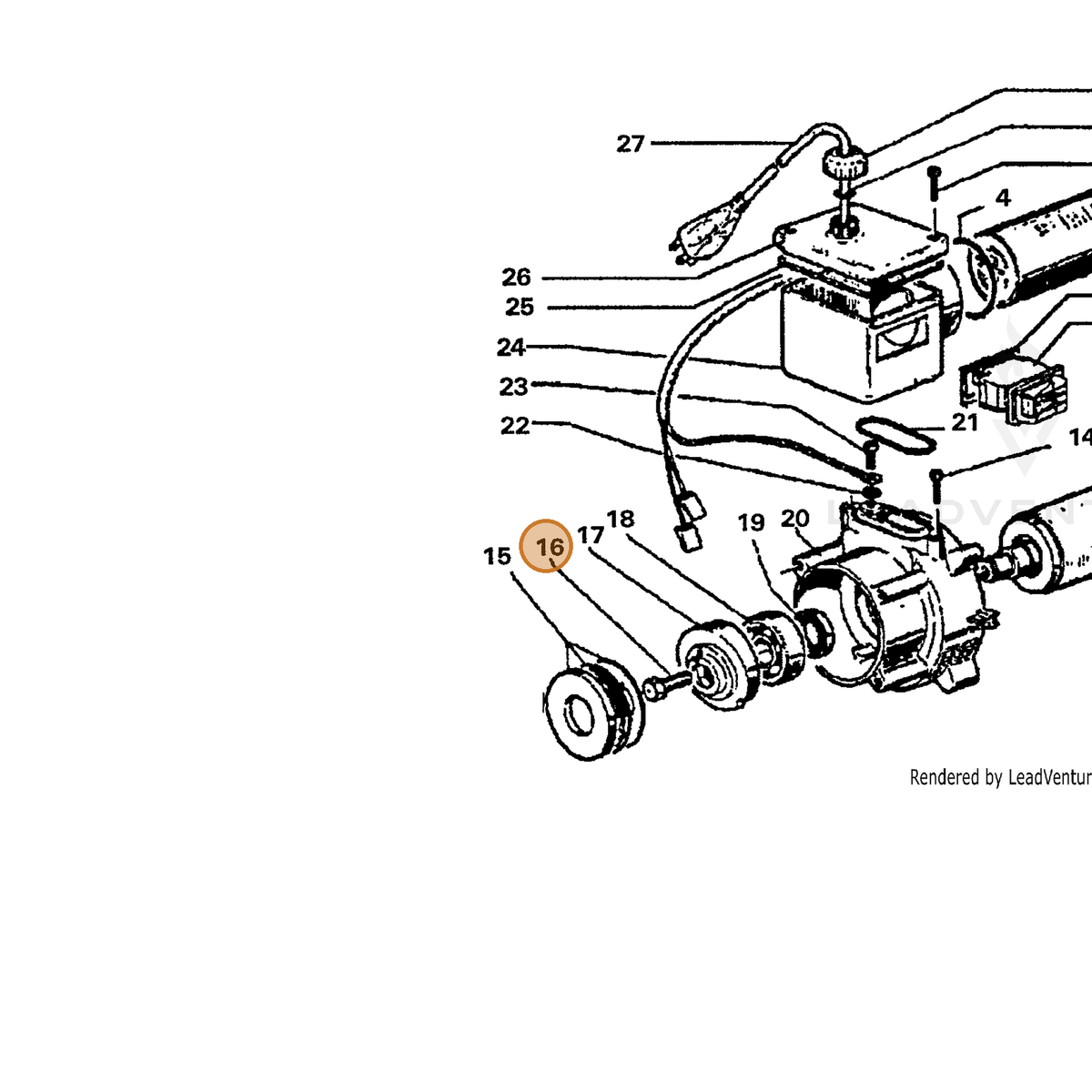 ECHO part 7399306800 — IPL diagram snippet (6x zoom, amber highlight)