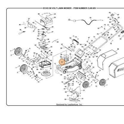 ECHO part 742150001 — IPL diagram snippet (6x zoom, amber highlight)