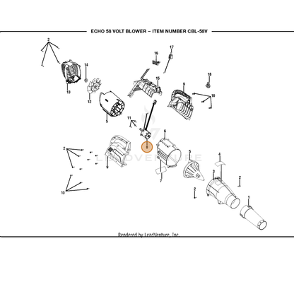 ECHO part 742172001 — IPL diagram snippet (6x zoom, amber highlight)