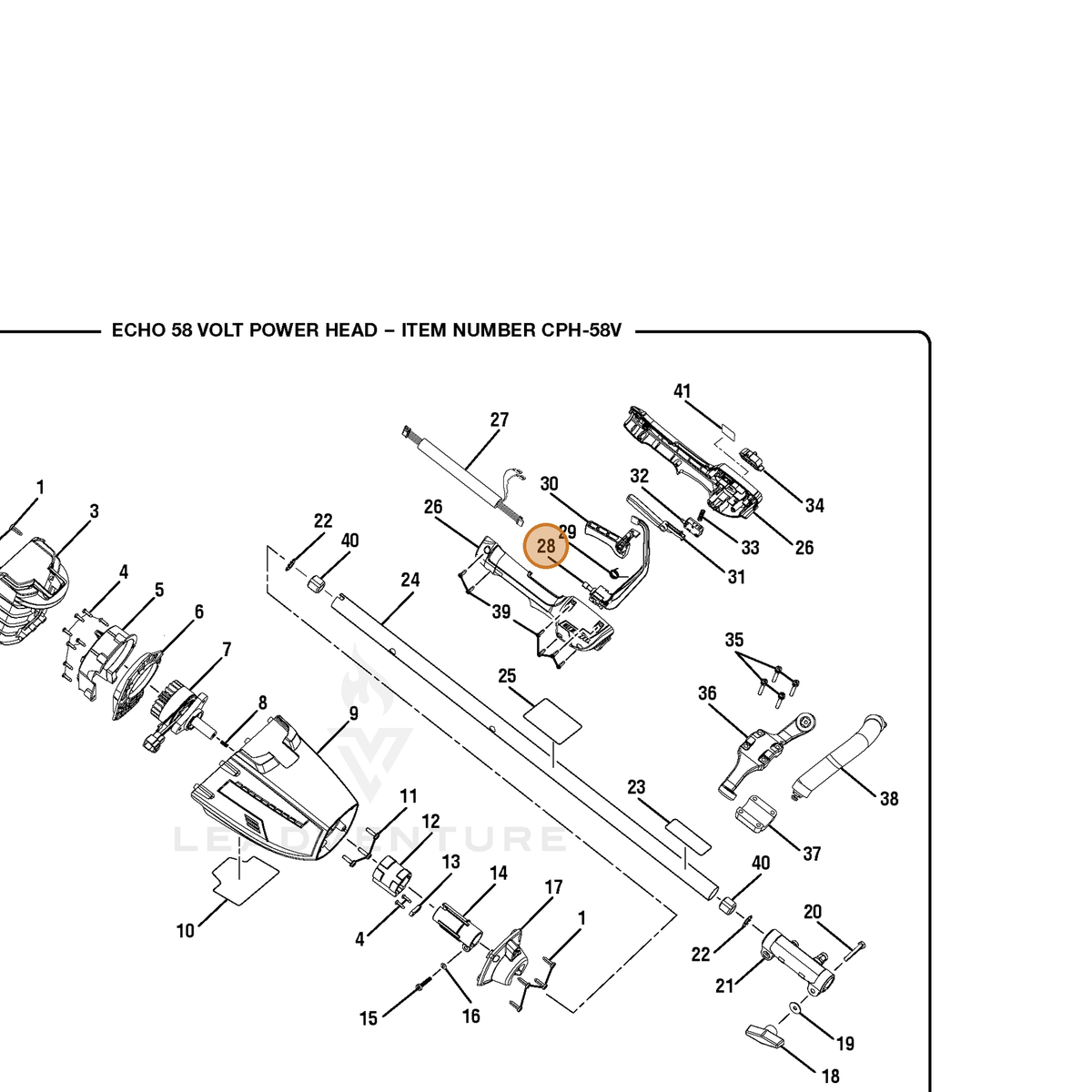 ECHO part 760952002 — IPL diagram snippet (6x zoom, amber highlight)