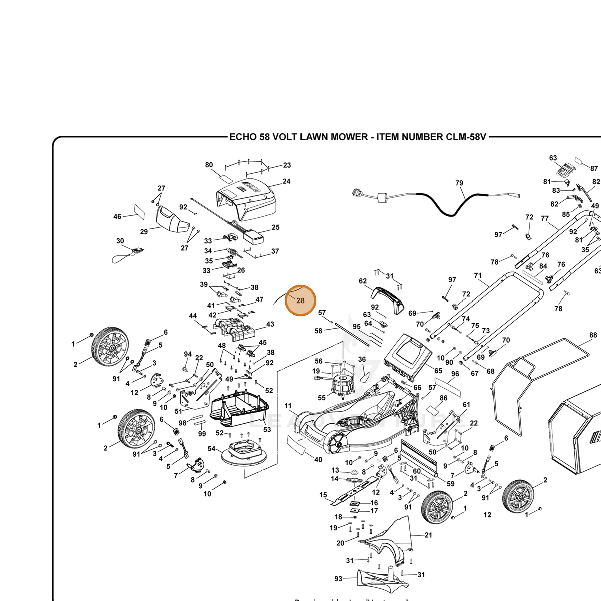 ECHO part 770506002 — IPL diagram snippet (6x zoom, amber highlight)