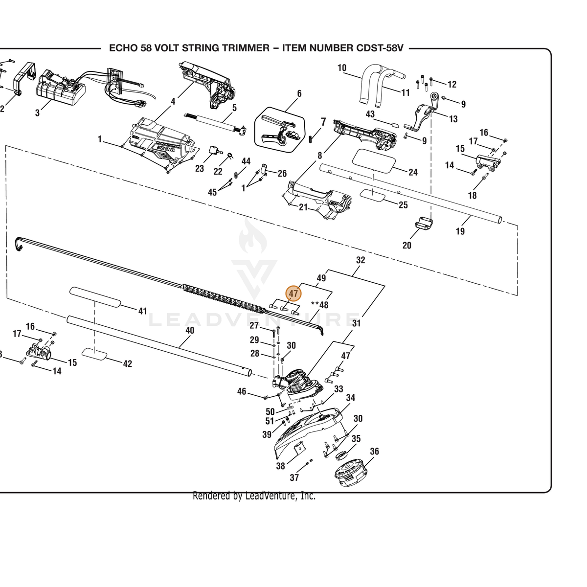 ECHO part 790009004 — IPL diagram snippet (6x zoom, amber highlight)