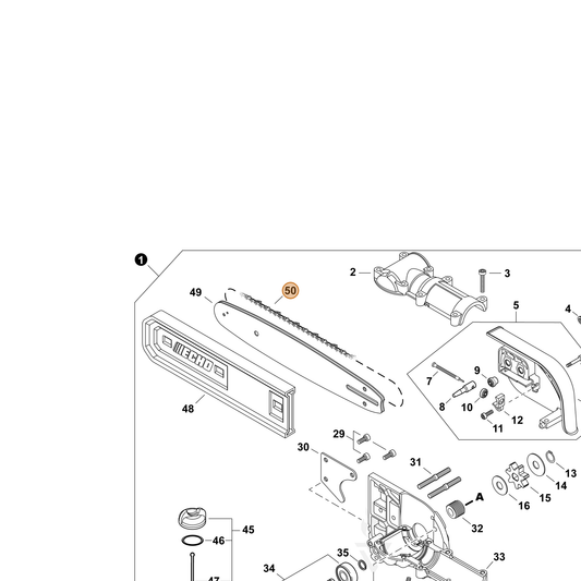 Echo part 80TXL46CQ — IPL diagram snippet (6x zoom, amber highlight)