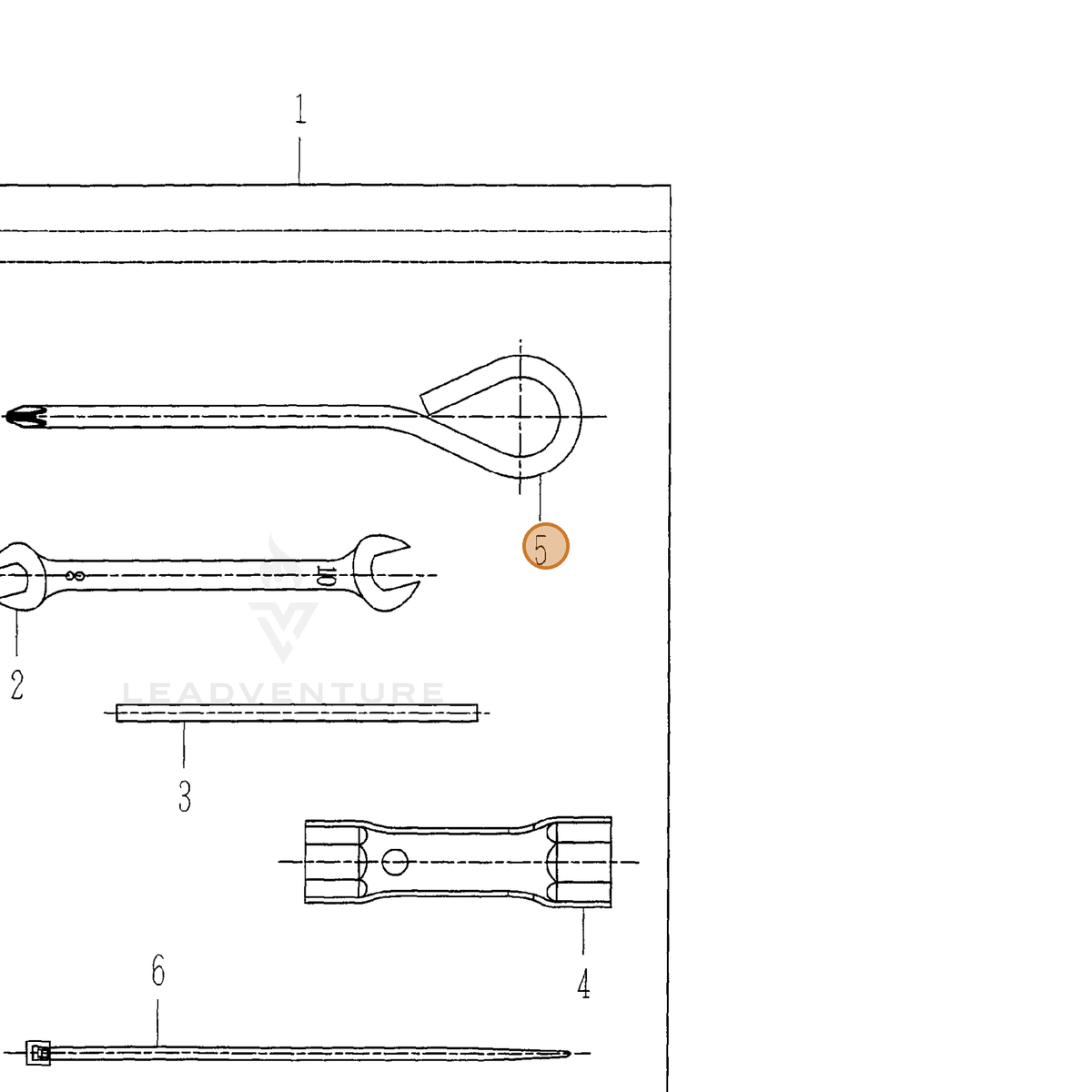 ECHO part 8441-001A — IPL diagram snippet (6x zoom, amber highlight)