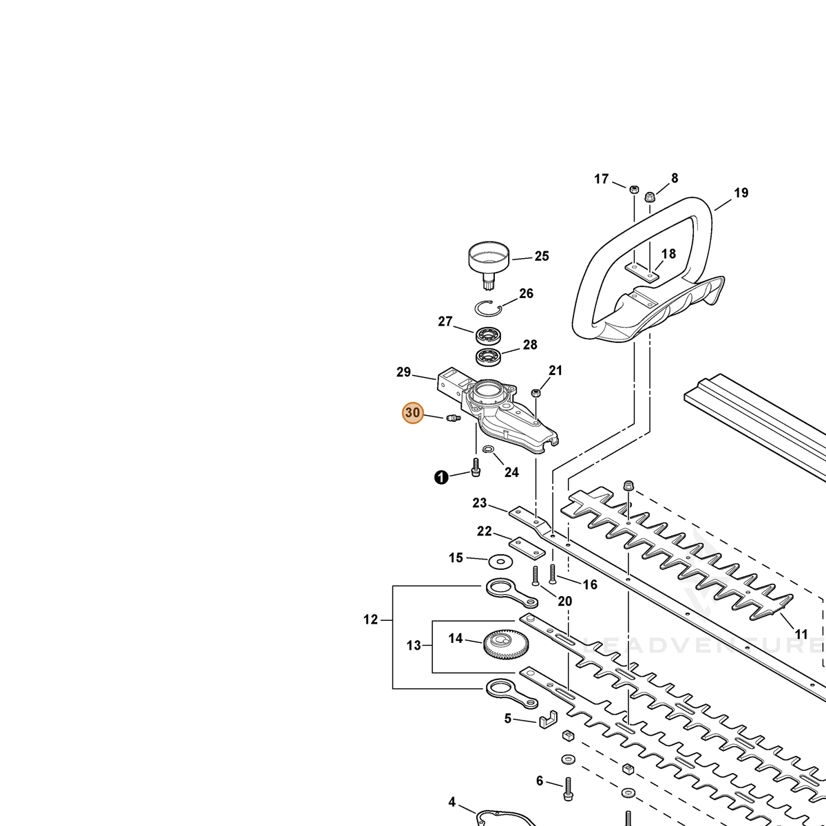 ECHO part 88011010860 — IPL diagram snippet (6x zoom, amber highlight)